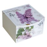 Шкатулка с двумя ящичками "LAVENDER", 13*9,5*10см , дерево