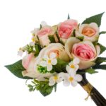 Цветы искусственные, букет 7 роз, пластик h-25см