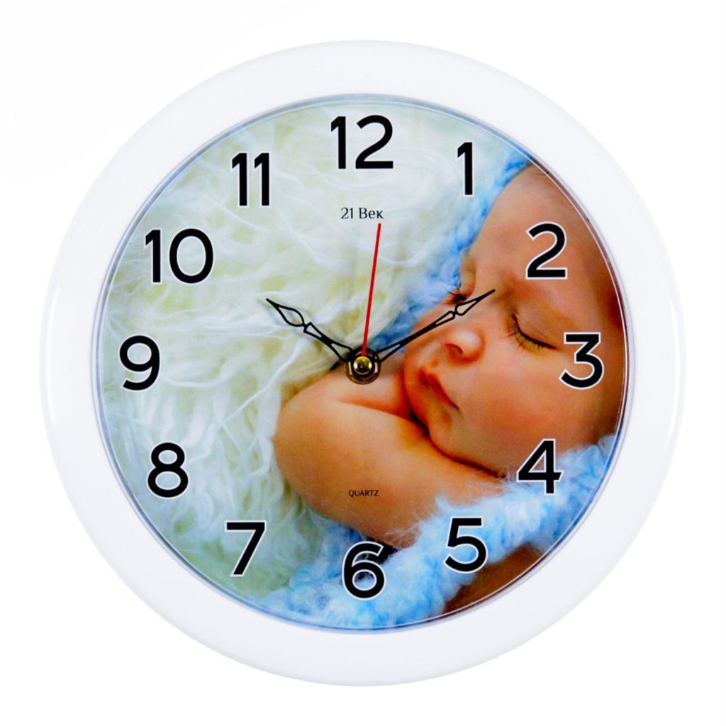 Часы настенные "Спящий малыш", 23*23см, стекло