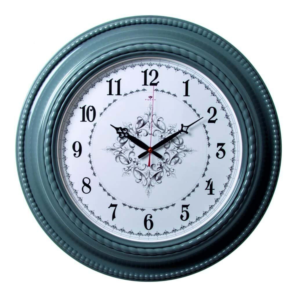 Часы настенные круг "Орнамент" "Рубин", корпус серый, круг , d 60 см