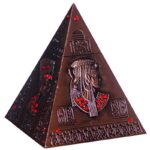 Копилка "Пирамида с египедскими письменами и рисунками", h-14см, металл