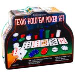 Настольная игра "Покер", 200 фишек, 2 калоды карт, 10*25,5см, металл/пластик/картон