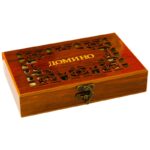 Игра настольная подарочная "Домино", 20*12,5см,пластик