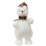 Фигура рождественская "Медведь в клетчатом шарфе и шапке", h-40см, сэвилен