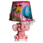 Лампа настольная с абажуром "Слонёнок розовый"  32,5х20х20 см, керамика/пластик