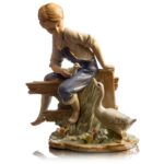 Статуэтка "Мальчик с гусями", h-28см, керамика