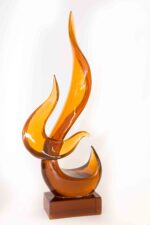 Сувенир "Пламя", h-40см, коричневый, полирезина