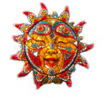 Панно "Солнце", мозаика, 17 х 17см, керамика/стразы