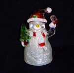Сувенир - светящийся снеговик с фонарем, акрил