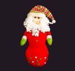 Снеговик/Санта - шапка с ромбиками, пуговички, текстиль