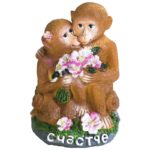 Сувенир -обезьянки "Сладкая парочка",h-8см, керамика
