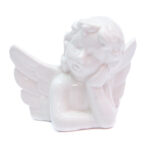 Ангелочек с арфой, h-12см, керамика