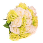 Цветы искусственные, букет 7 роз, пластик h-35см