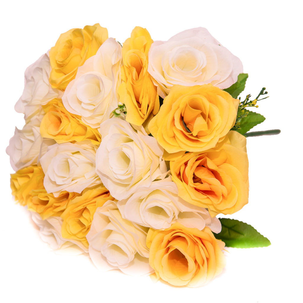 Цветы искусственные -букет"Розы" , 18 цветов, h-40см, пластик/текстиль