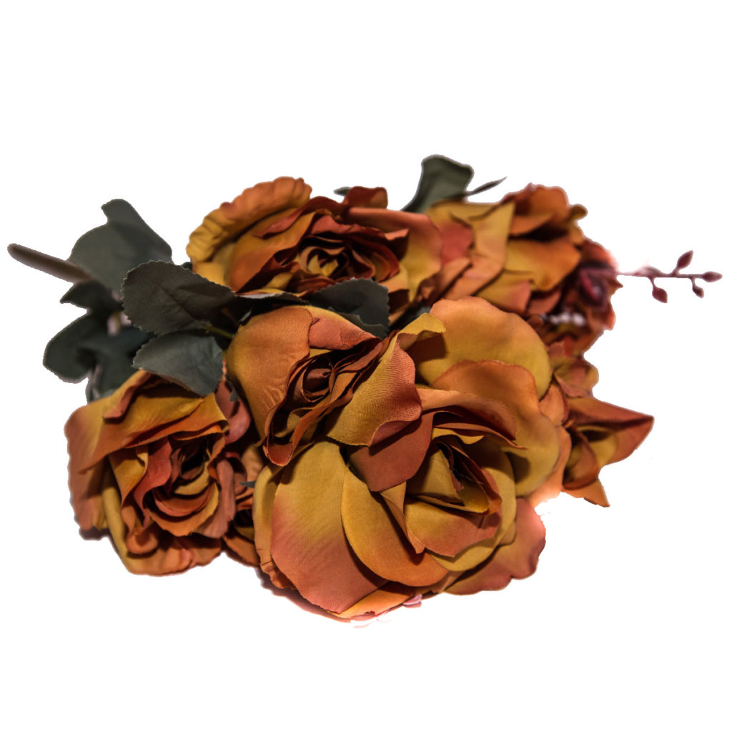 Цветы искусственные- букет "Розы прованс", h-48см, пластик/текстиль