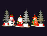 Рождественские фигурки возле елки, светящиеся, микс, h-15см, мягкий пластик