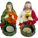 Подсвечник "Иисус/Мария", h-12см, керамика