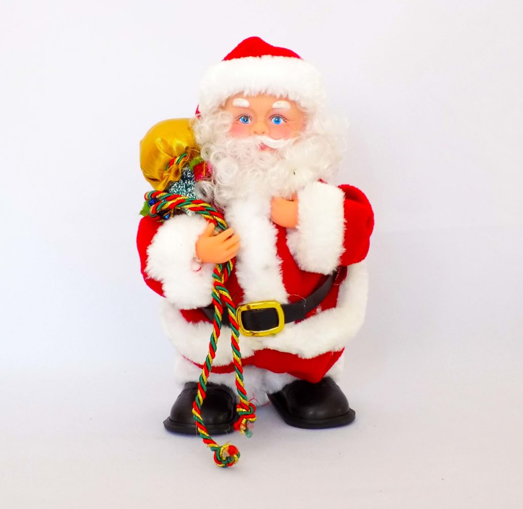 Санта Клаус шагающий, музыкальный, электромеханический, h-22см, пластик/текстиль