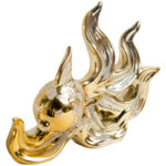 Сувенир "Рыбка с хромированным покрытием", h-15см, керамика