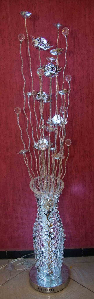 Декоративный светильник LED с хромированным покрытием, напольный, h-150см, металл/стекло