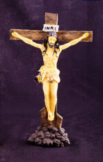 Иисус распятый на кресте, h-37см, керамика