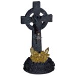 Дракон на кресте со светящимся  кристаллом, h-24см, пластик