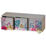 Шкатулка- комод "Полевые цветы", 3 ящика ,12,5*32,5*10 см, дерево