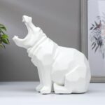 Статуэтка "Белый бегемот 3D",  23,5*23*12,5 см , полистоун