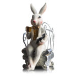 Статуэтка "Заяц в кресле с книгой и чашкой", 26х12х13,5см, полистоун