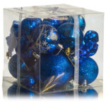 Набор ёлочных шаров, 25шт, цвет синий, пластик