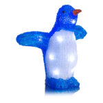 Декоративная фигура "Пингвин", 20х7х7см, светящийся, работает от батареек, 10ламп led,  акрил, пластик