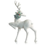 Фигура рождественская "Олень с шарфиком", h-33см, пластик