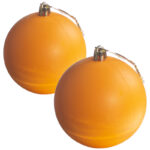 Елочные игрушки "Матовые шары", d-8см 2шт, цвет оранжевый, пластик