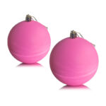 Елочные игрушки "Матовые шары", d-8см, 2шт, цвет розовый, пластик