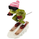 Статуэтка "Лягушка на лыжах", h-14см,  полистоун