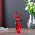Статуэтка "Танцующая пара у сердца со стразами", 17х7х4,7см,  полистоун