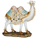 Статуэтка "Верблюд белый в голубо-розовой попоне", 19.3х6.3х20см, полиустон