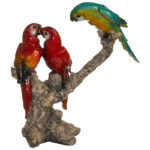 Статуэтка "Три попугая на ветке", 24х25см, полиустон
