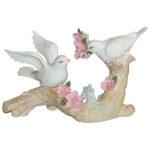 Статуэтка "Две птички на ветке с цветами", 14х21х9см, керамика