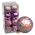 Набор ёлочных шаров "Полонез", d-6 см,  16 шт, цвет розовый, пластик