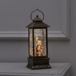 Светодиодный фонарь "Девочка лепит снеговика", 10,5х27 см, USB, музыка, цвет свечения тёпло-белый