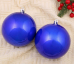 Набор ёлочных шаров "Глянец", d-10см,  2 шт, пластик, цвет синий