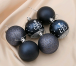 Набор ёлочных шаров  "Перелив ёлочка",  d-6 см,  6 шт, пластик, цвет синий