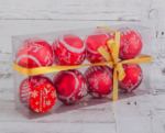 Набор ёлочных шаров  "Оленёнок у ёлочки", d-6 см, 8 шт, пластик , цвет красный