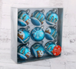 Набор ёлочных шаров "Запорошенный домик", d-6 см, 9 шт,  пластик, цвет голубой
