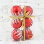 Набор ёлочных шаров  "Аделия",  d-8 см, 6 шт, пластик, цвет серебристо-красный