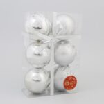 Набор ёлочных шаров "Аделия",  d-8 см, 6 шт, пластик, цвет серебро
