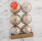 Набор ёлочных шаров "Кассандра", d-8 см, 6 шт, пластик