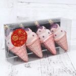 Украшение ёлочное "Рожок мороженого",  4,5х10 см, в наборе  4 шт, пластик