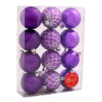 Набор ёлочных шаров  "Ларго", d-6 см, 12 шт, пластик, цвет фиолетовый